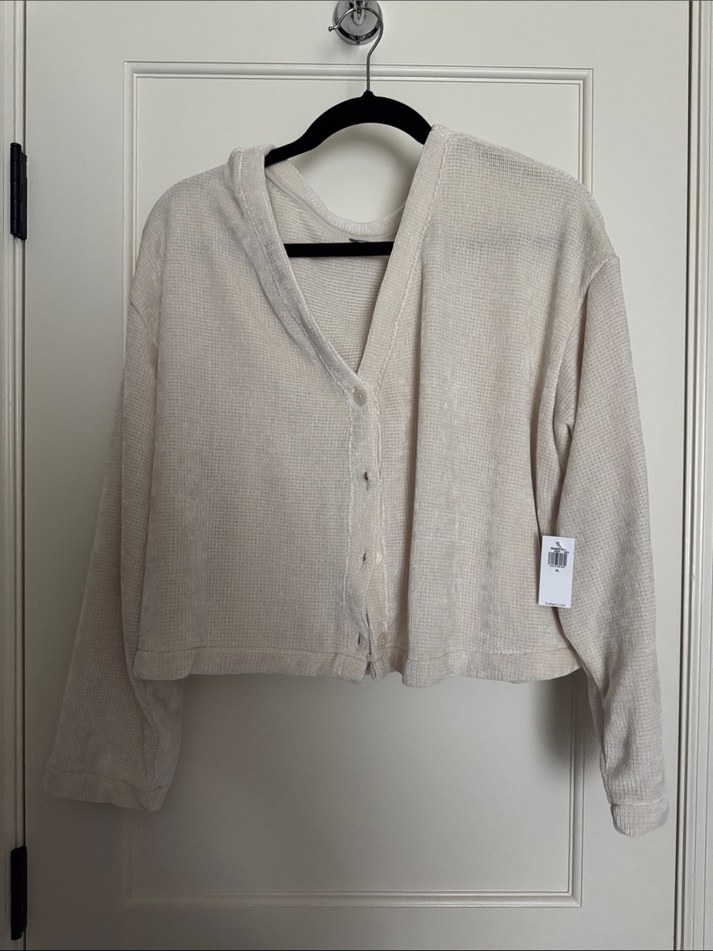 New Old Navy Chenille Cream Button Cardigan XL lounge wear cozy soft